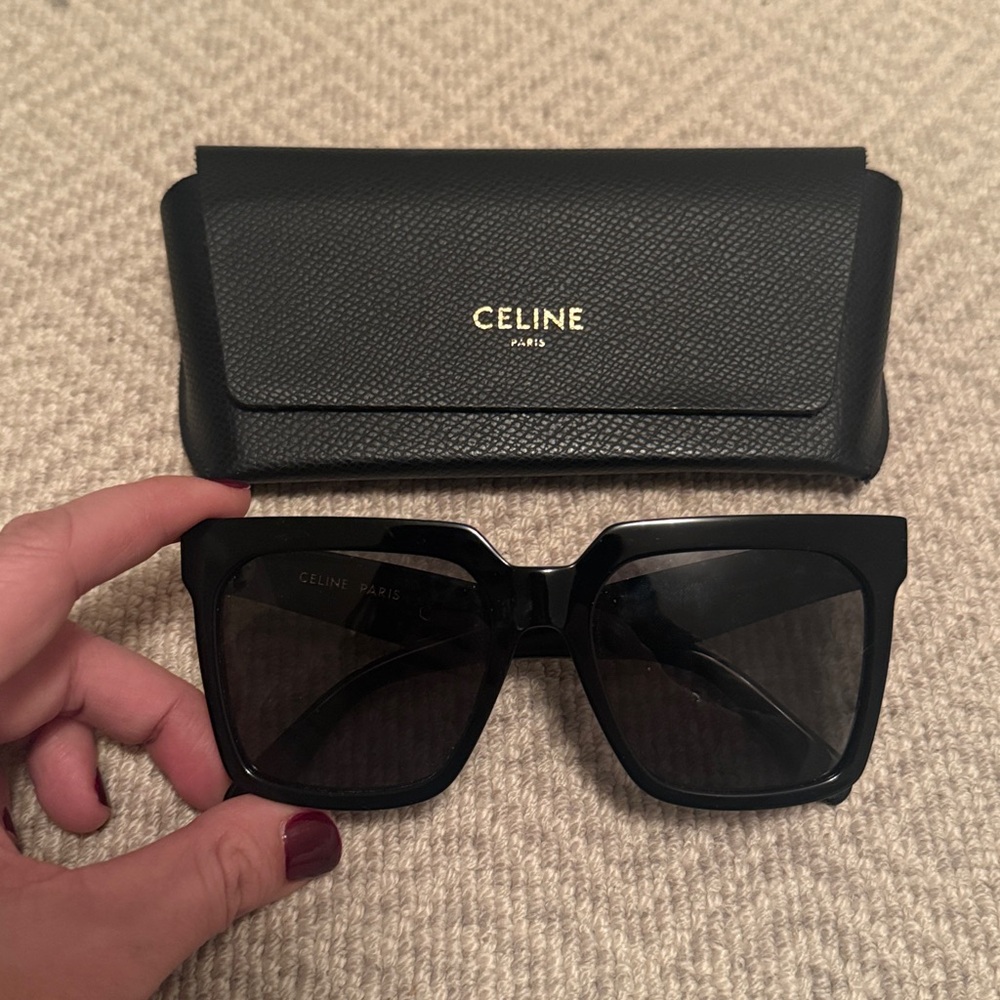 Celine Black Oversized Square Sunglasses - Picture 2 of 6